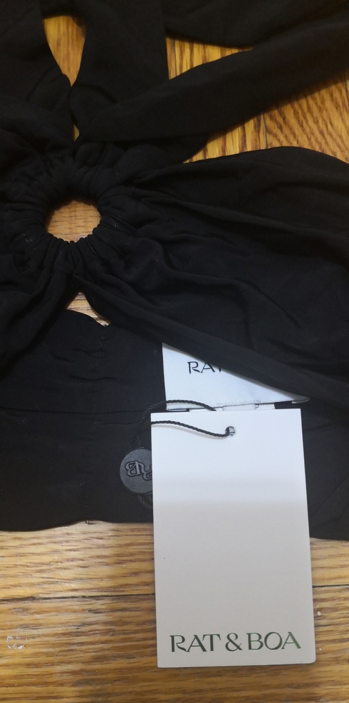 Rat & Boa Black Twist Ring Halter Bodysuit - Picture 6 of 8